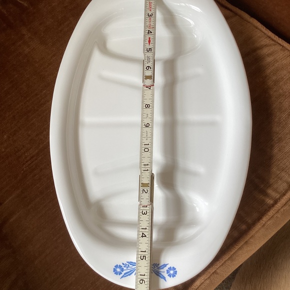 VINTAGE CORNING WARE BLUE CORNFLOWER 10 X16 OVAL MEAT SERVING PLATTER P-19 NWT - Picture 2 of 7